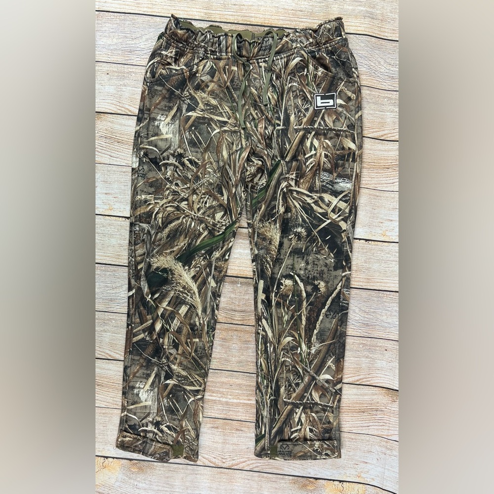 Mens Banded Tec Fleece Wader Pants Max 5 RealTree Camo Sweatpants Size Medium